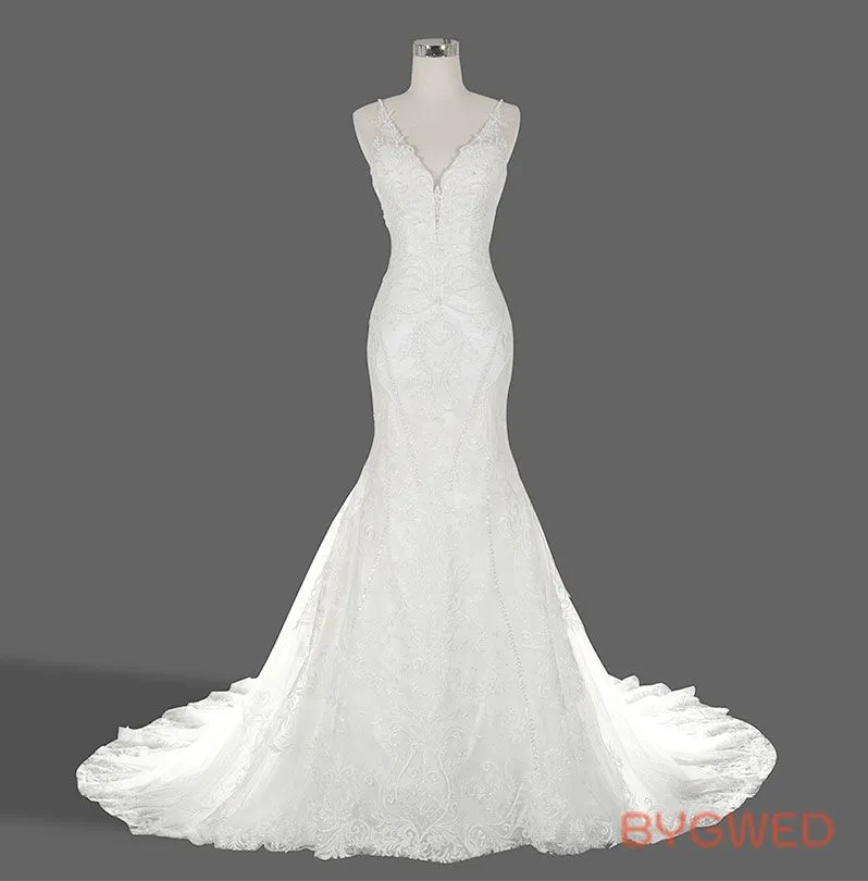 Sleeveless hot sale trumpet mermaid bridals dress W25